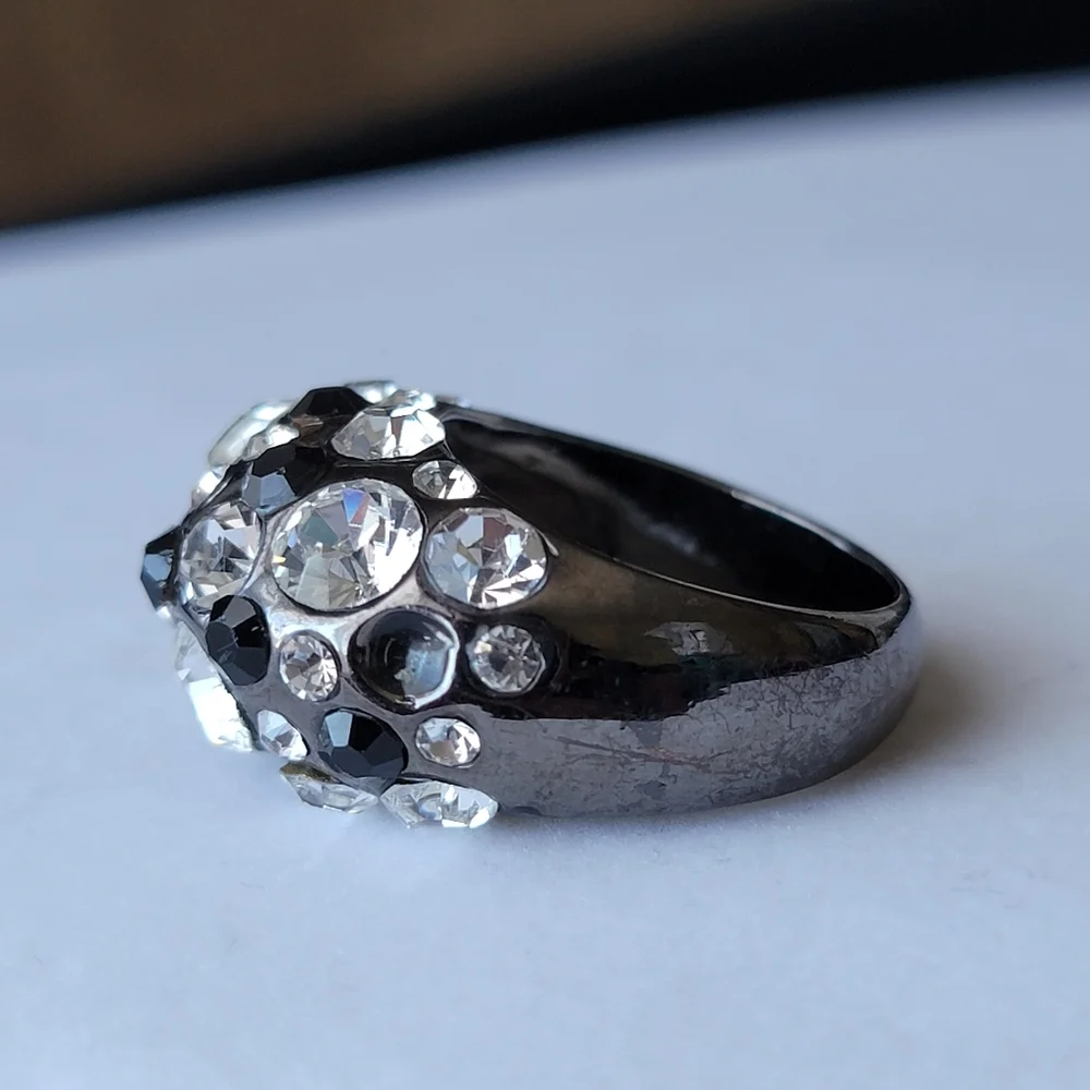 Rhinestone Dome Cluster Ring